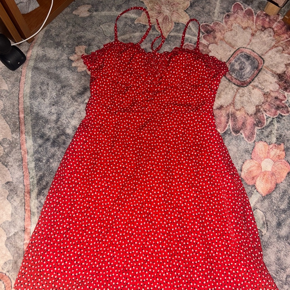 Princess Polly Red and White Patterned Dress